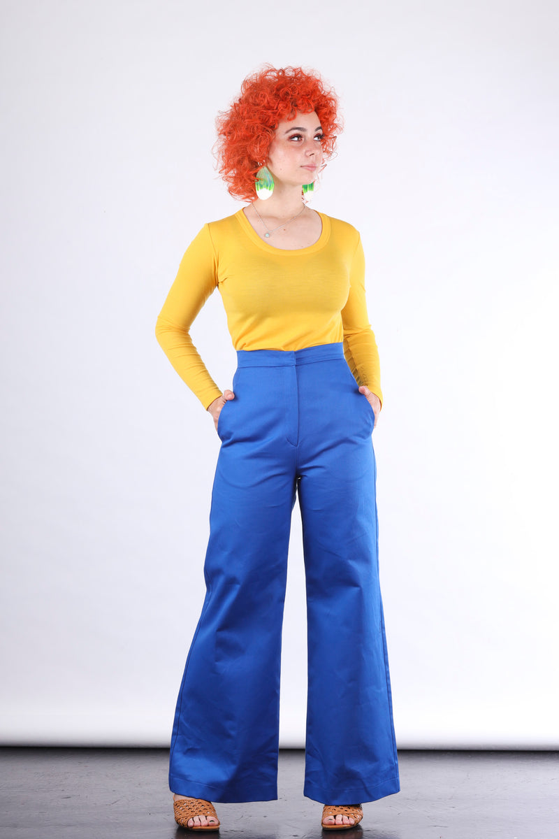 Yellow basic top in fine wool by Natalija Rushidi