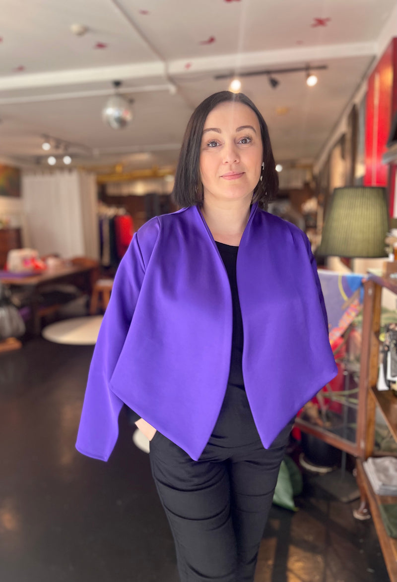 This jacket in purple by Natalija Rushidi