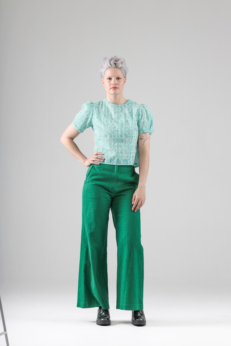 - Amy top in green print
