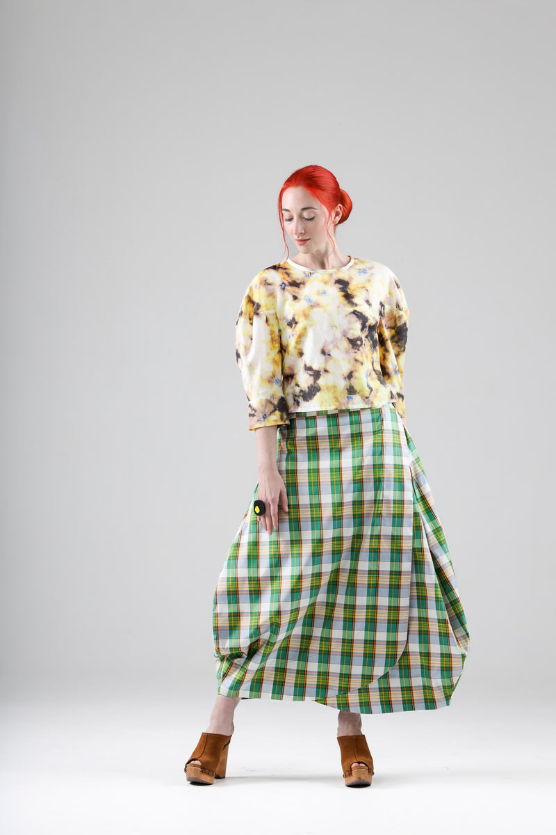 - Hera top in Yellow abstract print- limited edition, repurposed fabric