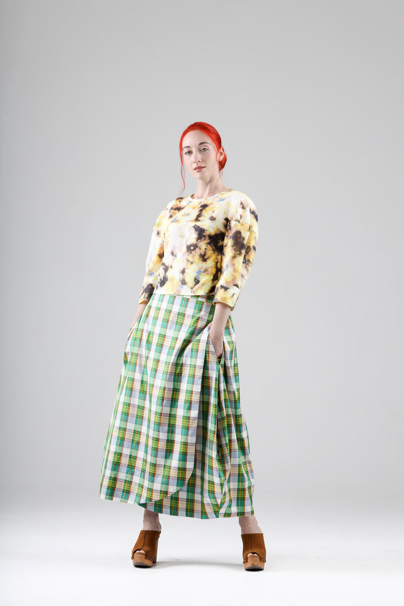 - Hera top in Yellow abstract print- limited edition, repurposed fabric