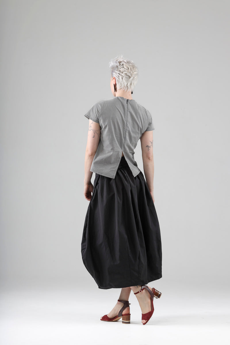 - Benoit grey top with tiny love heart print - repurposed fabric- limited edition