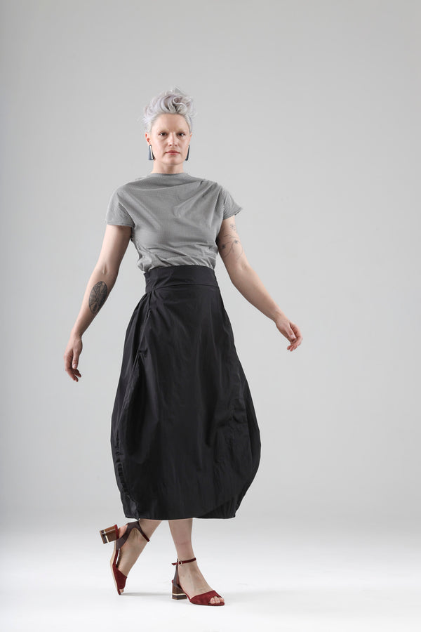 - Benoit grey top with tiny love heart print - repurposed fabric- limited edition