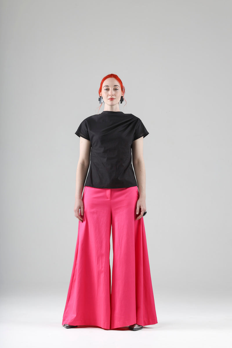 - Benoit extra wide palazzo pants in pink - limited edition - repurposed fabric