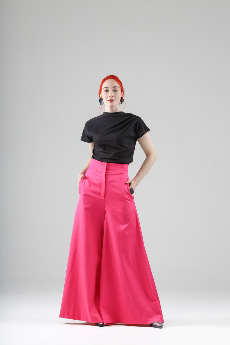 - Benoit extra wide palazzo pants in pink - limited edition - repurposed fabric