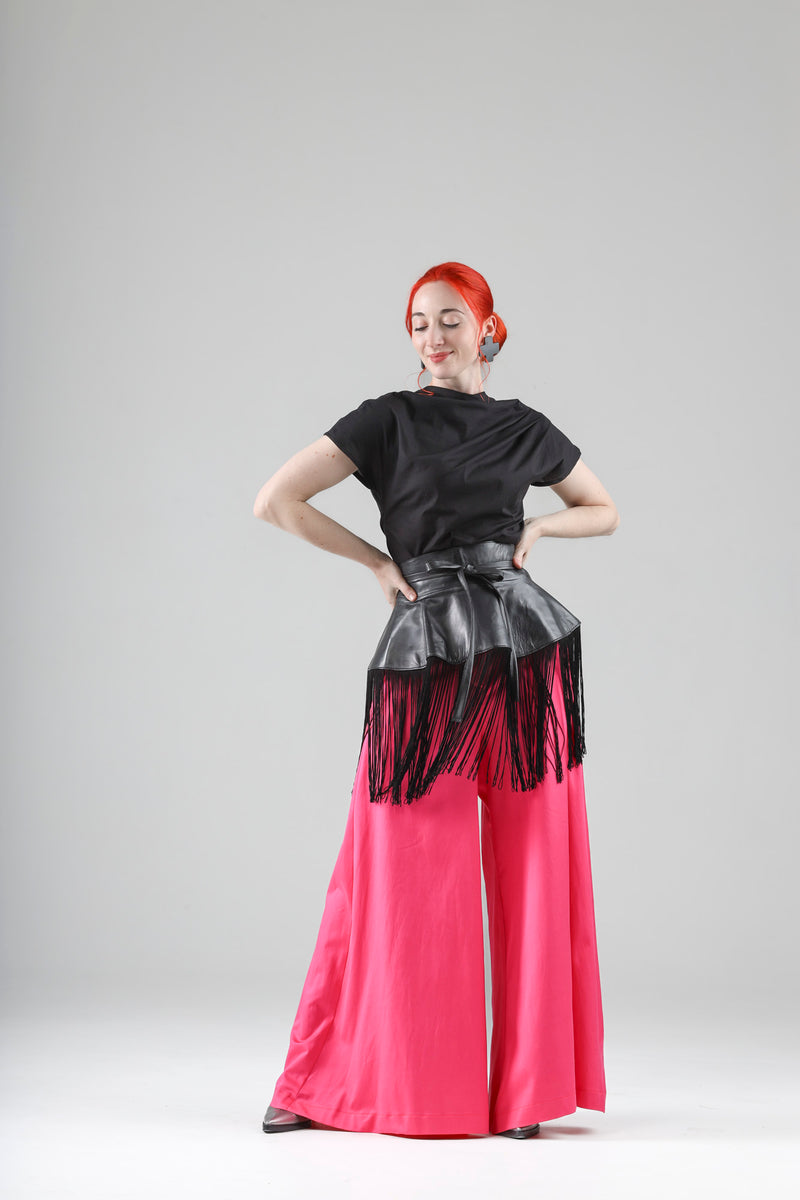 - Benoit extra wide palazzo pants in pink - limited edition - repurposed fabric