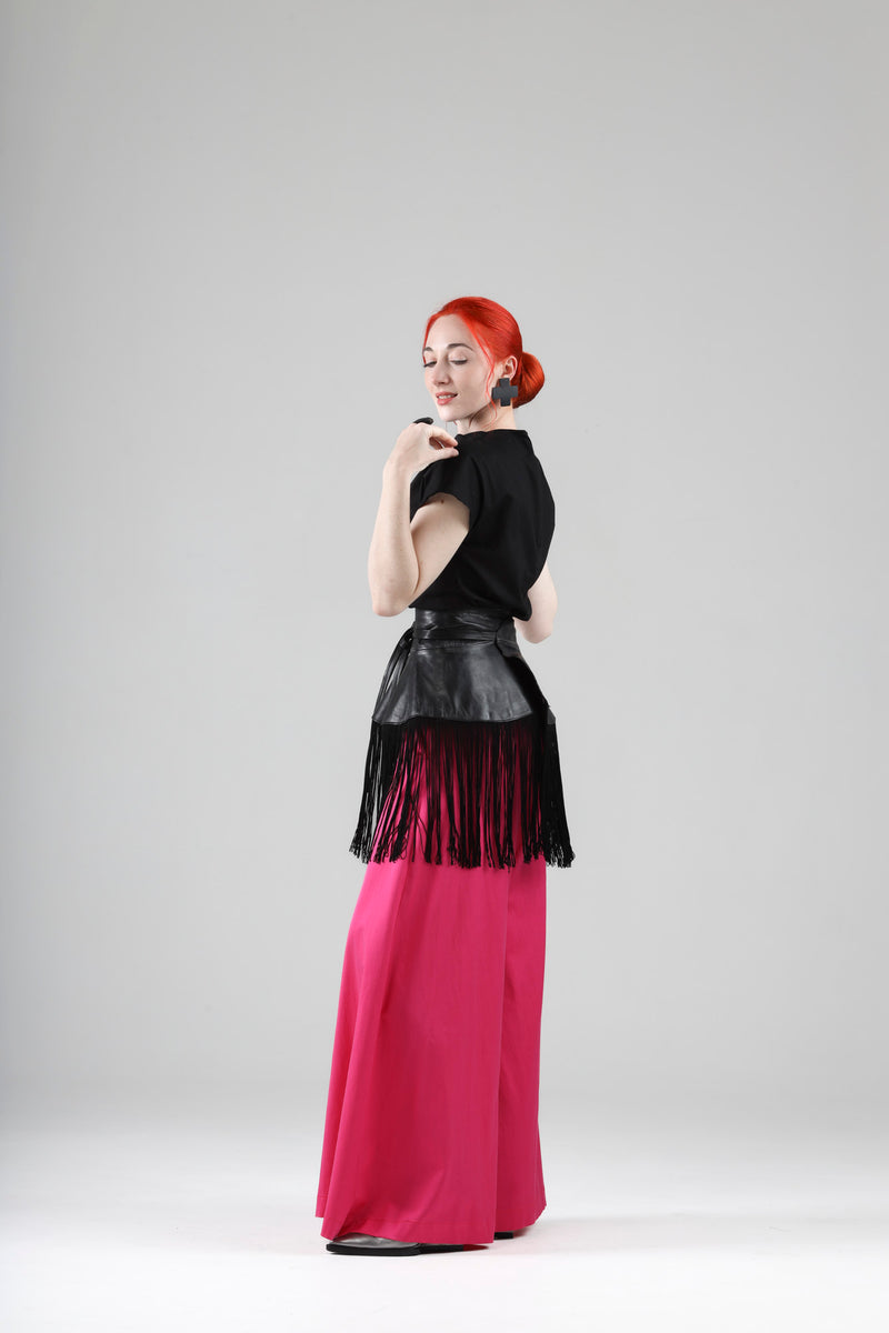 - Saad leather belt with fringe - limited edition, made to order