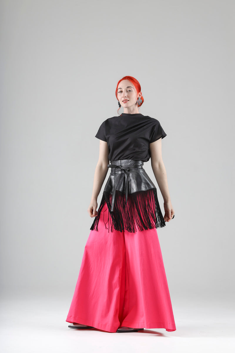 - Saad leather belt with fringe - limited edition, made to order