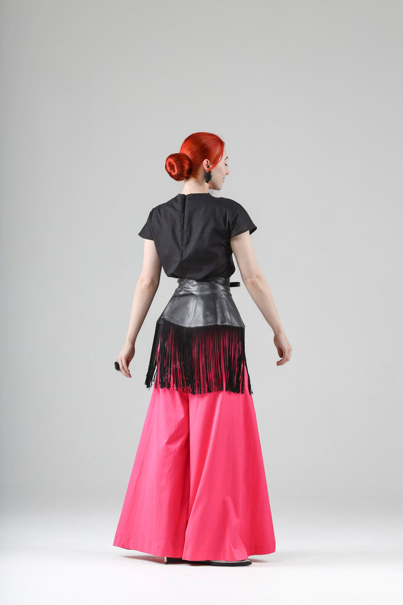 - Saad leather belt with fringe - limited edition, made to order