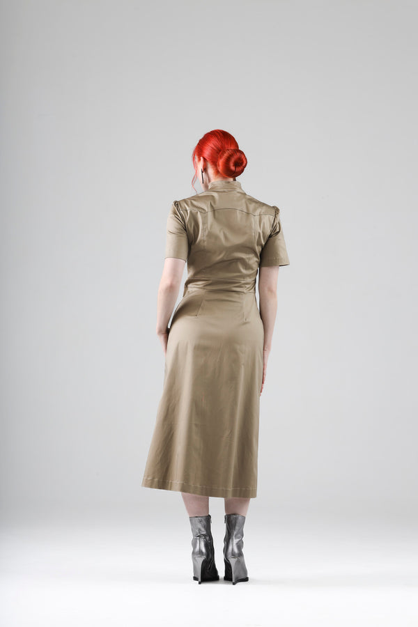 - Artur dress in khaki with short sleeves