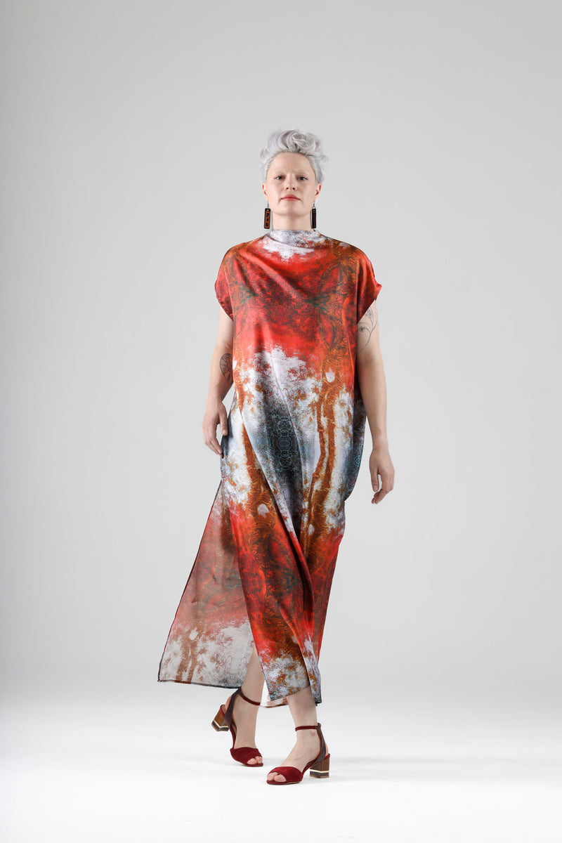 - Grace long silk dress - print by Zelko Nedic -premium fabric