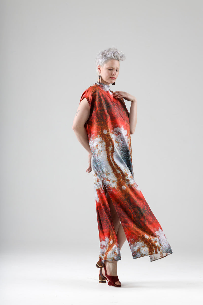 - Grace long silk dress - print by Zelko Nedic -premium fabric