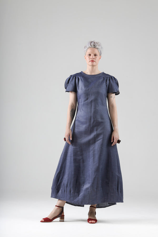 - Aimée long dress in light denim