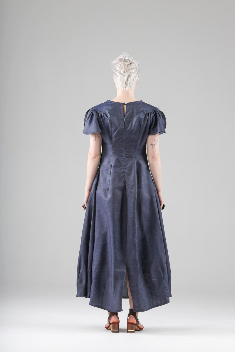 - Aimée long dress in light denim
