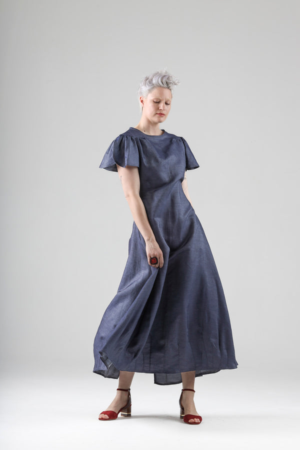 - Aimée long dress in light denim