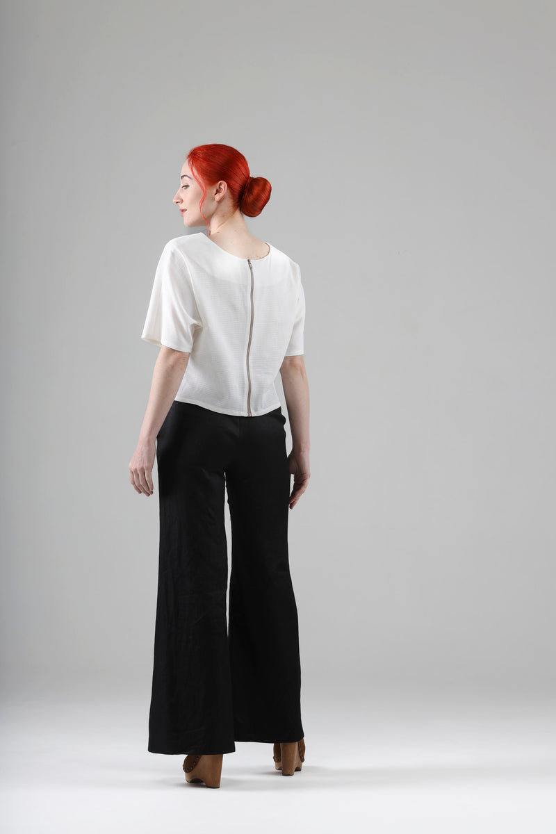 - Sami top in off white cotton mesh