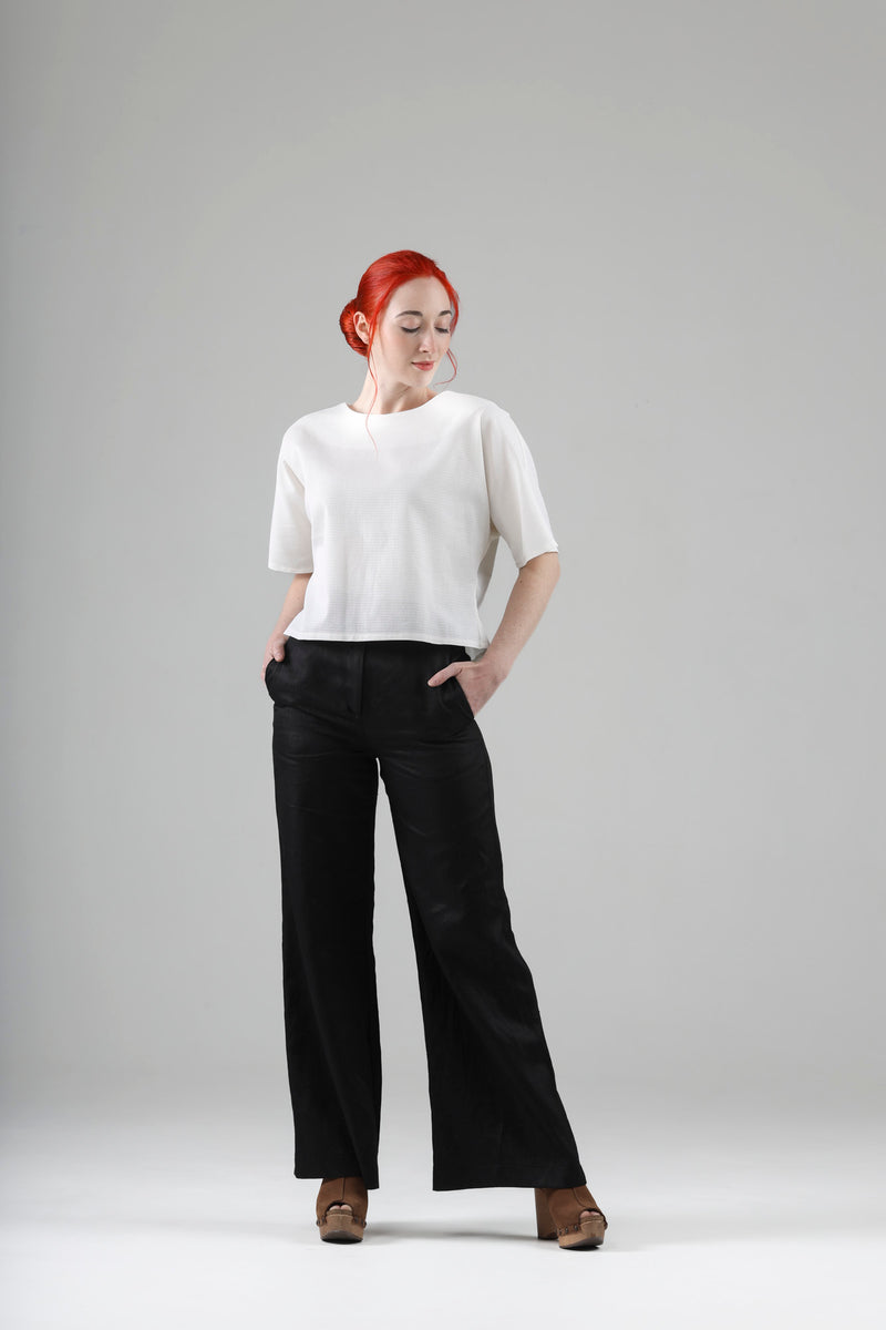 - Sami top in off white cotton mesh