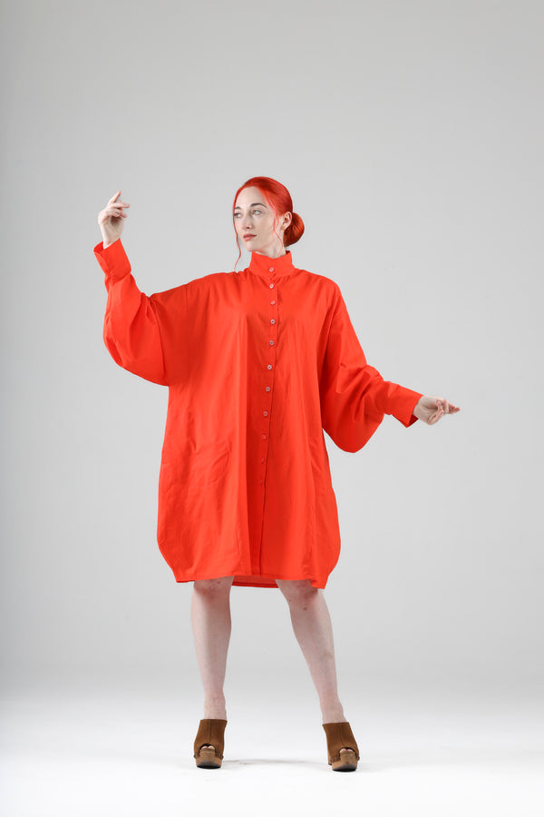 - Blaise long shirt in coral red