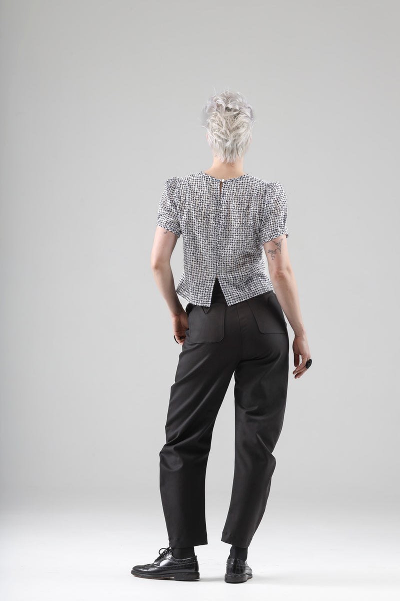 - Amy top in black print