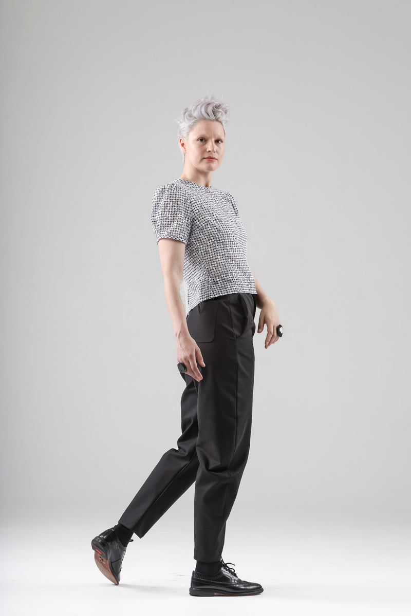 - Amy top in black print