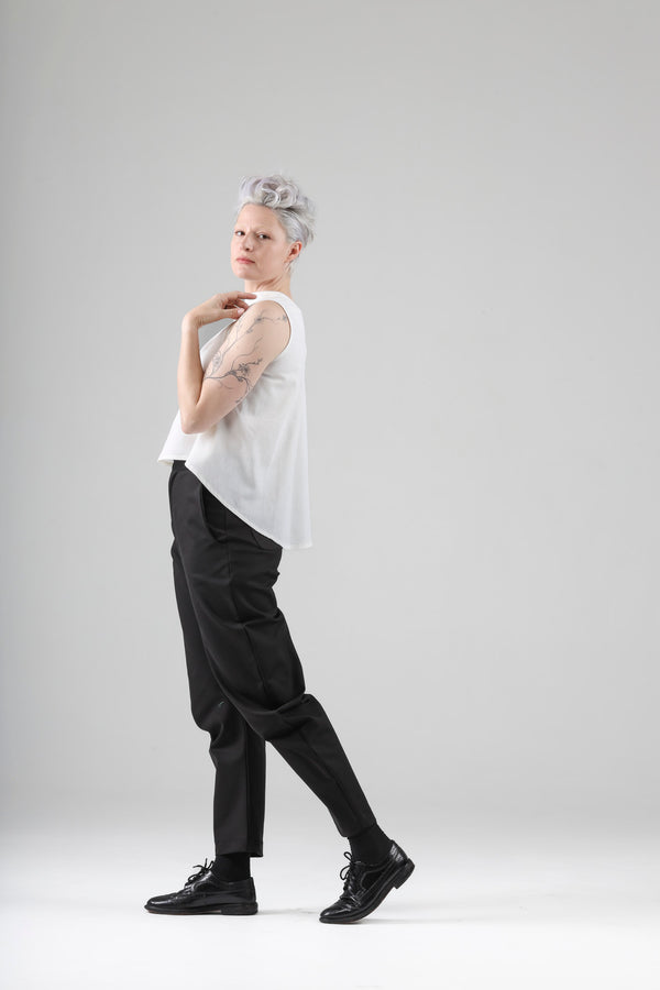 - Sam sleeveless top top in off white cotton mesh