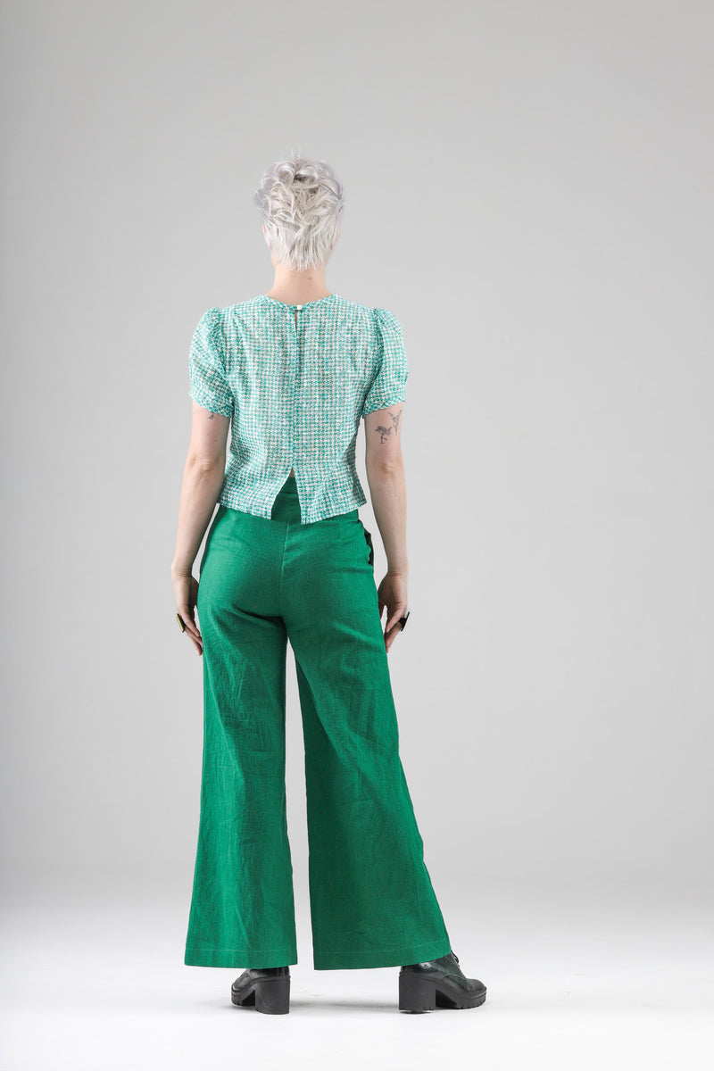 - Amy top in green print