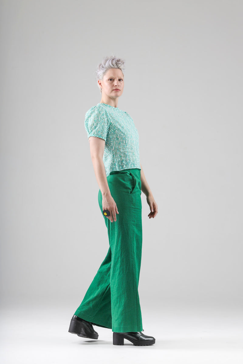 - Amy top in green print