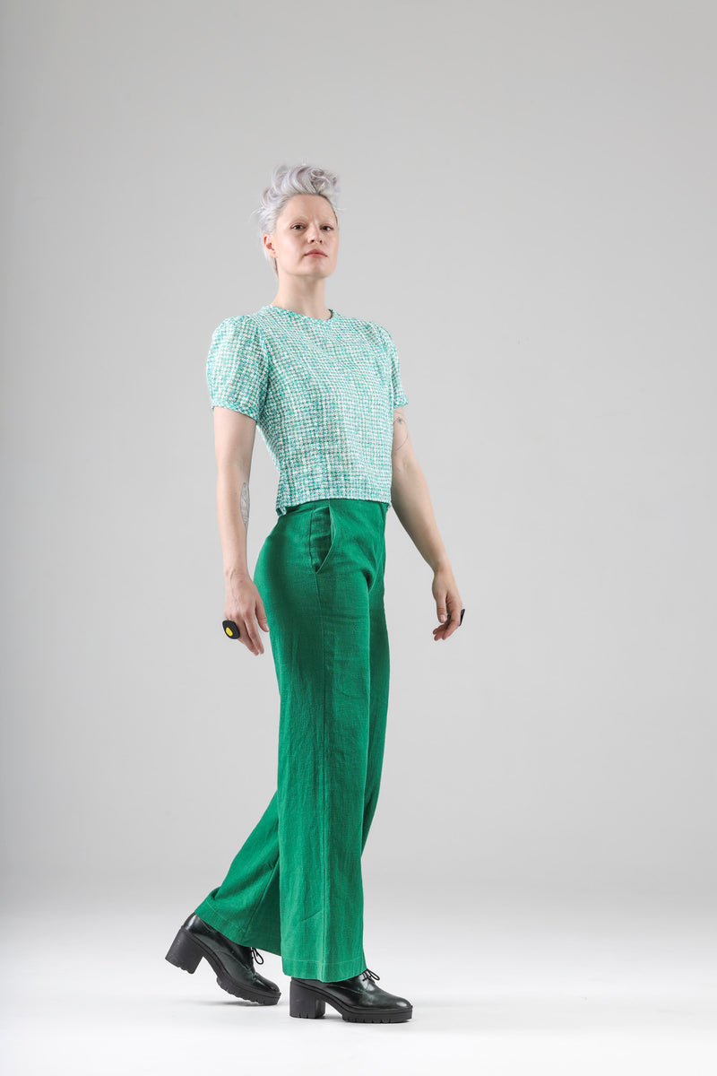 - Amy top in green print
