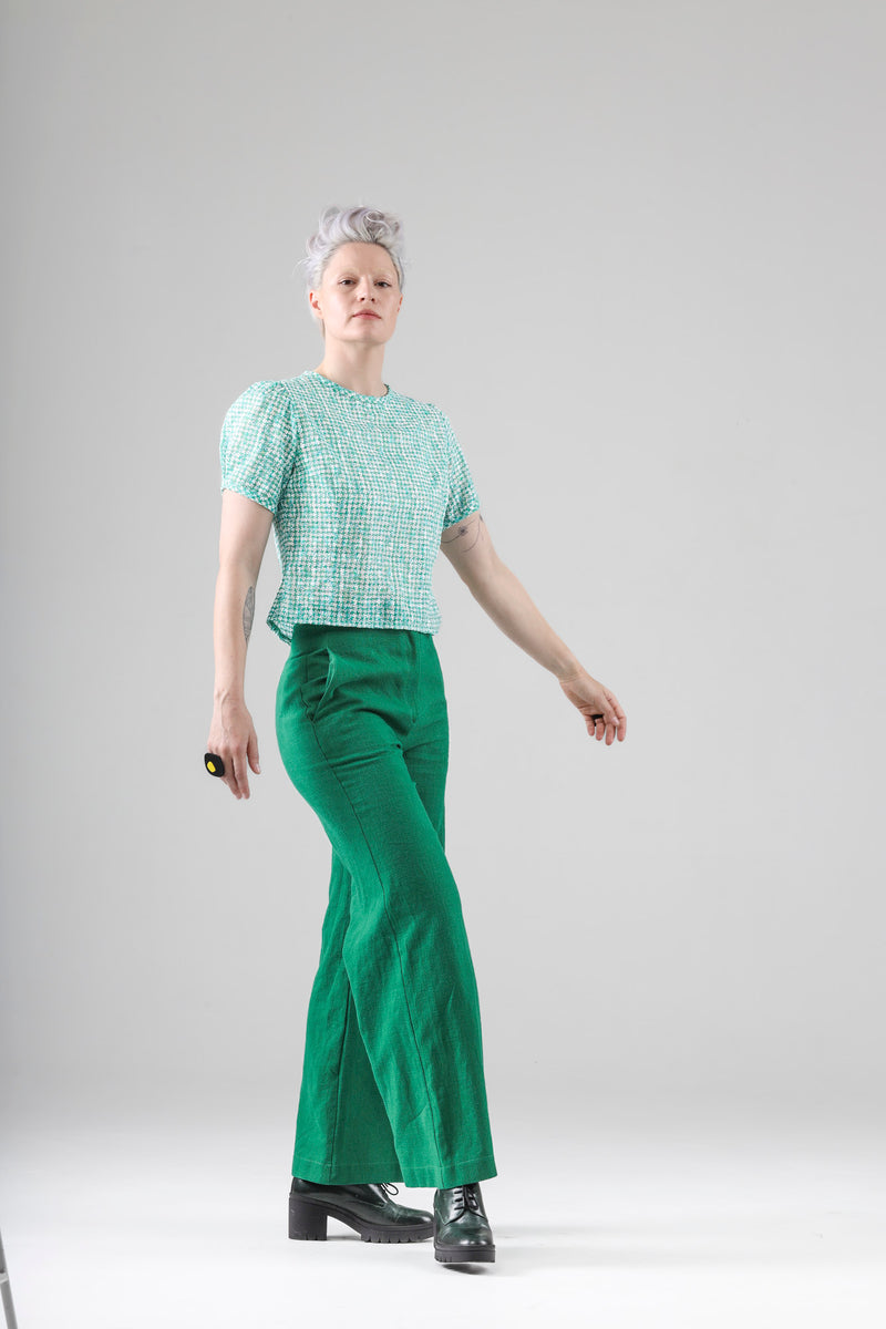 - Amy top in green print