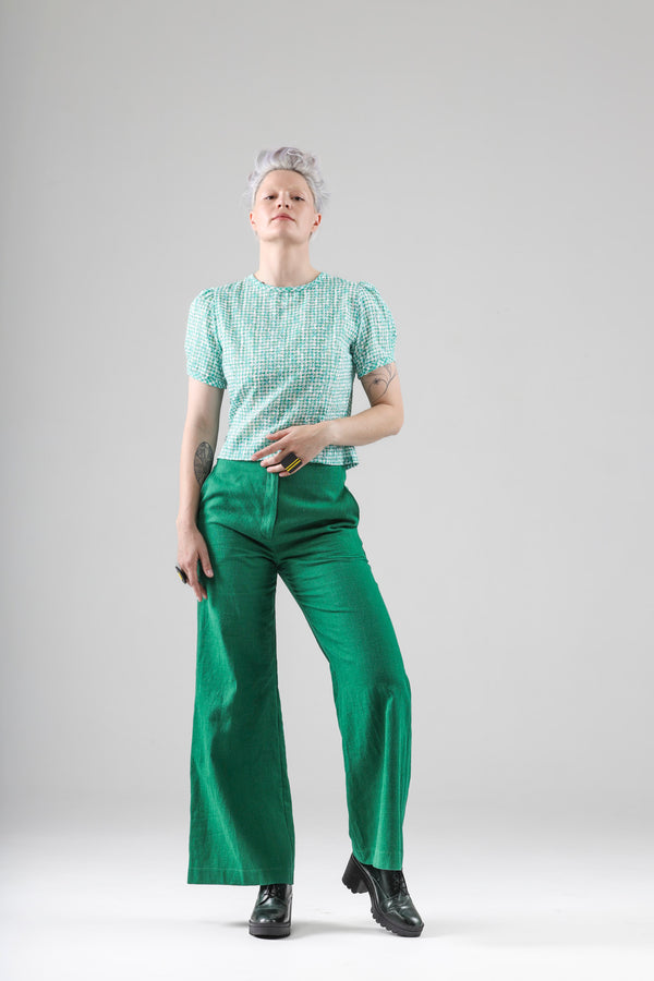 - Amy top in green print