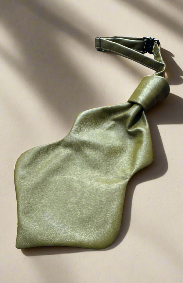 1 - Sage wave leather tie