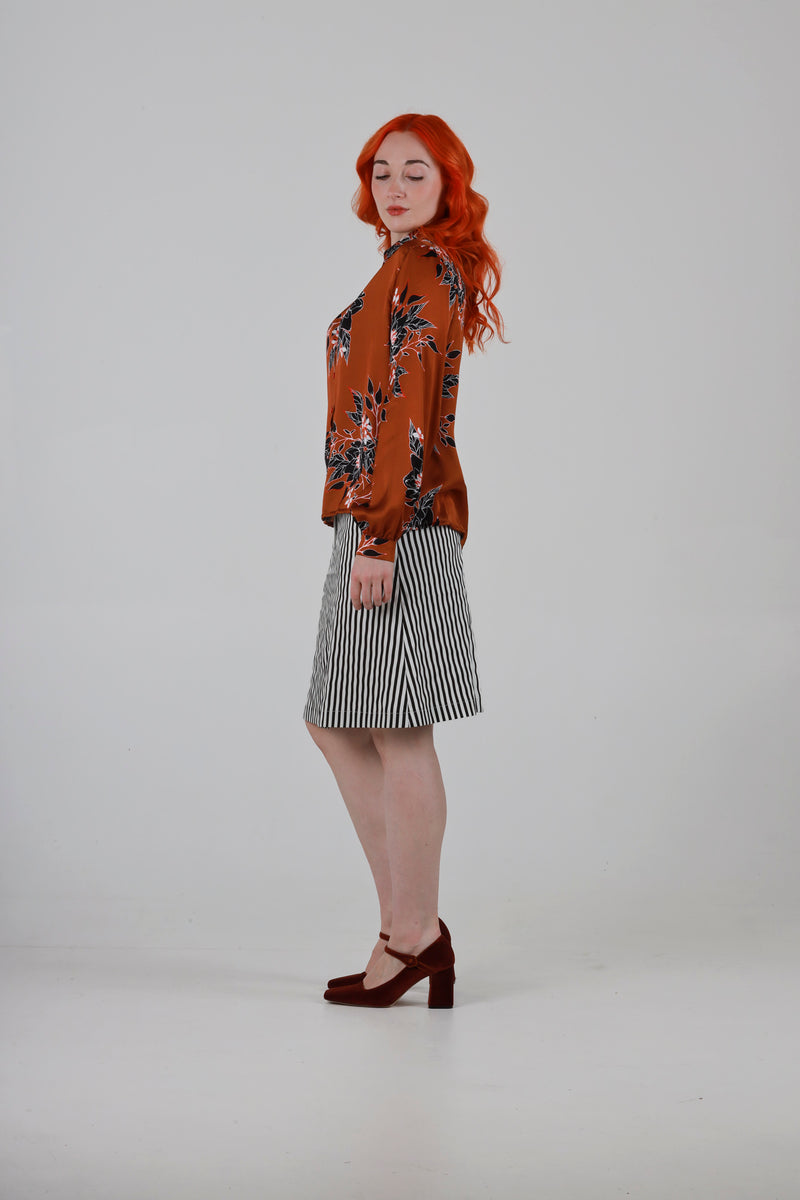 1- Anthony shirt in brown floral print