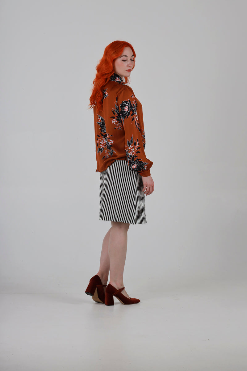 1- Anthony shirt in brown floral print