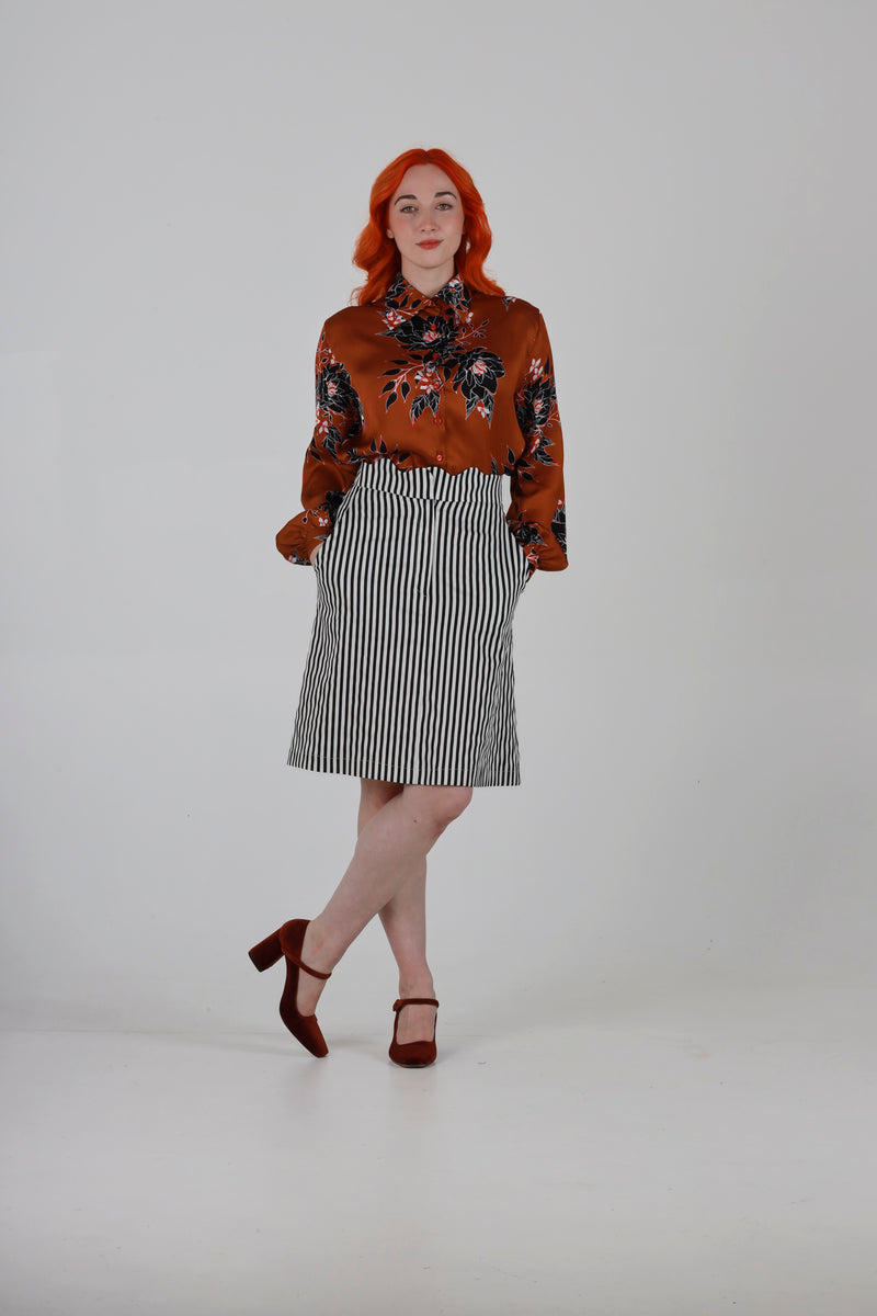 1- Anthony shirt in brown floral print