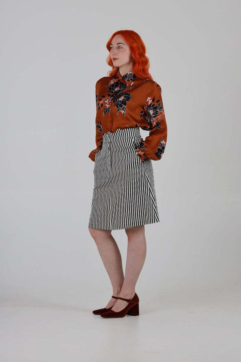 1- Anthony shirt in brown floral print