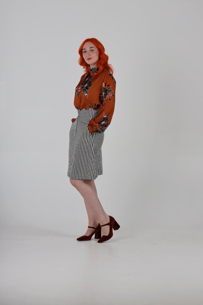 1- Anthony shirt in brown floral print
