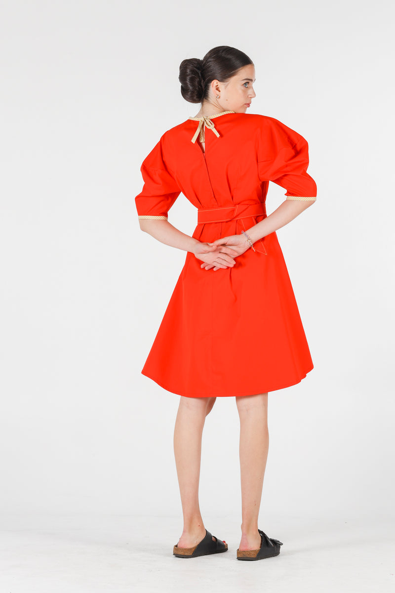 Hera dress in coral red