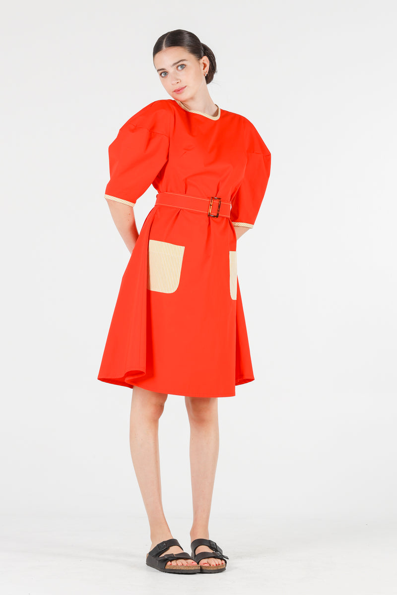 Hera dress in coral red