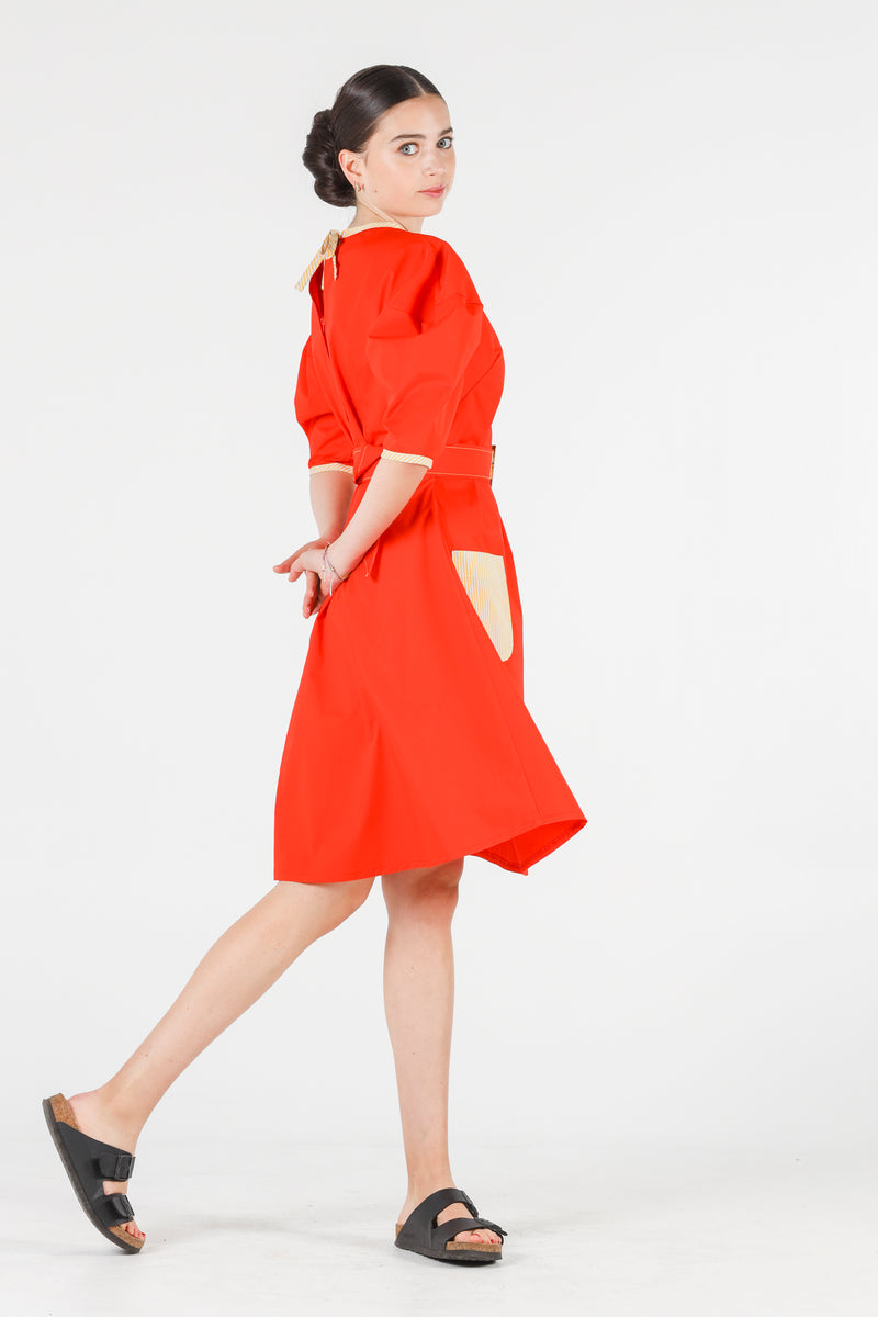 Hera dress in coral red