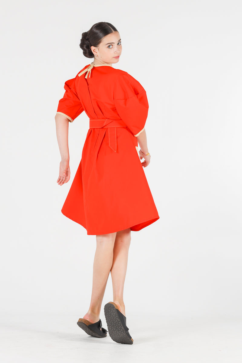 Hera dress in coral red