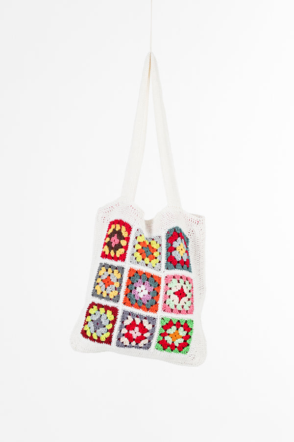 Handmade crochet bag in white no 2