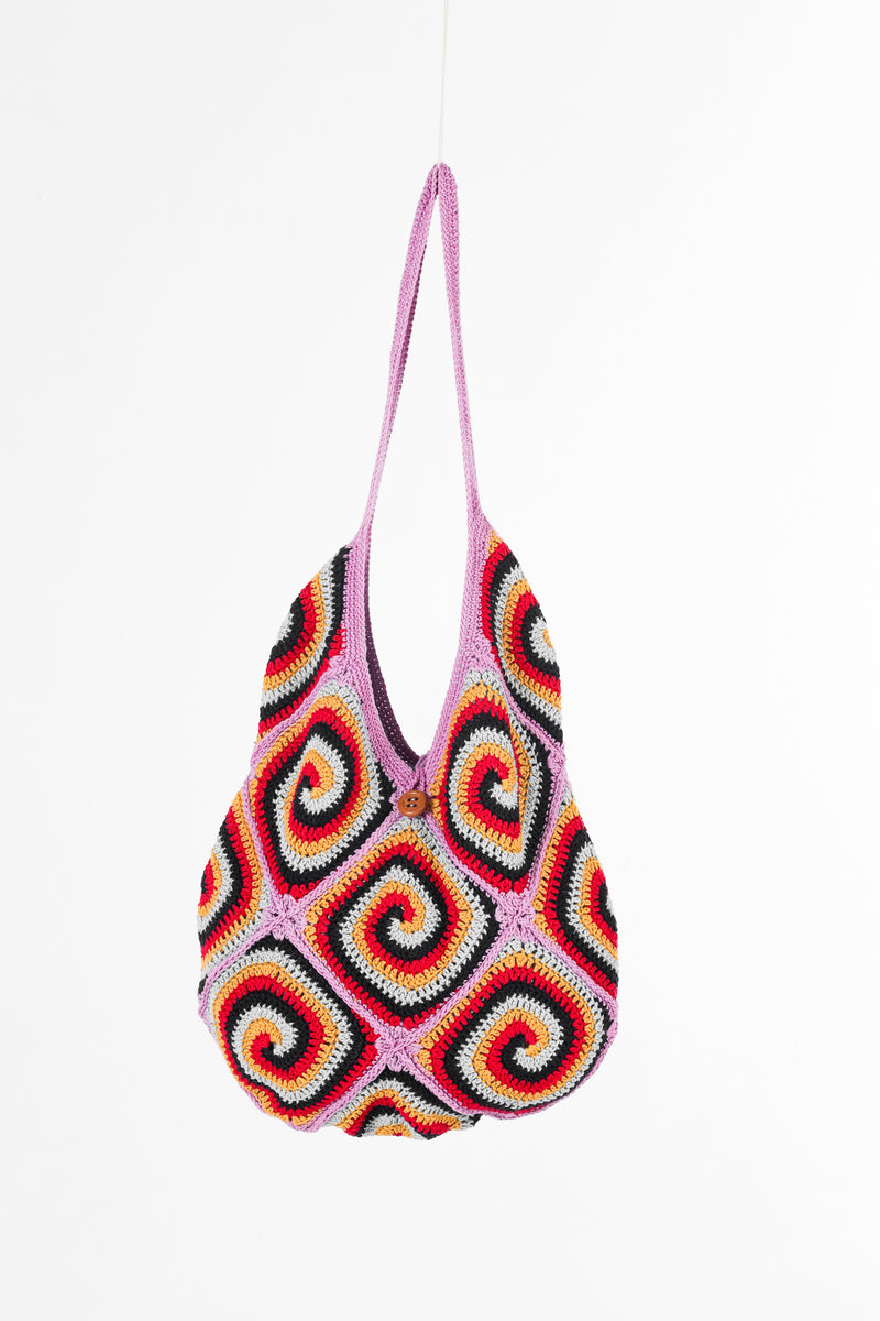 Handmade crochet bag in lilac