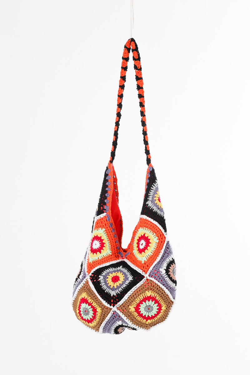 Handmade crochet bag in orange