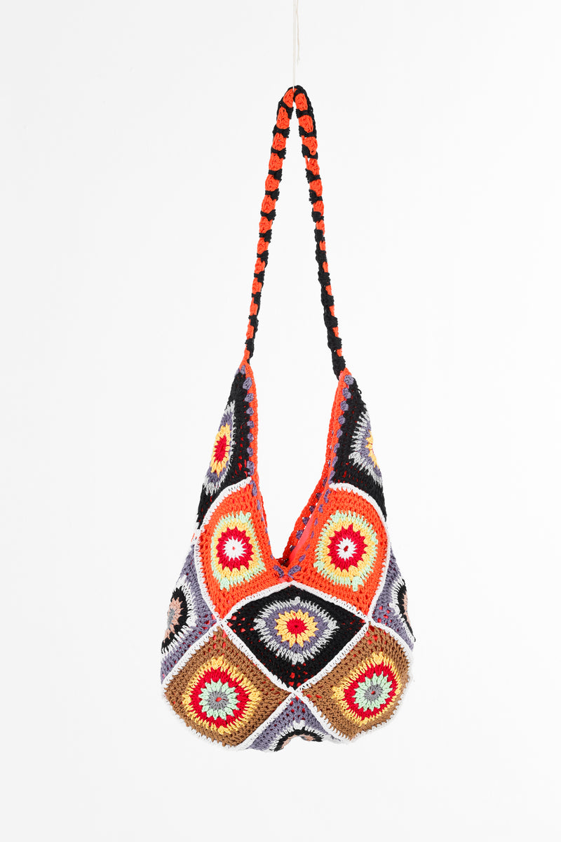 Handmade crochet bag in orange