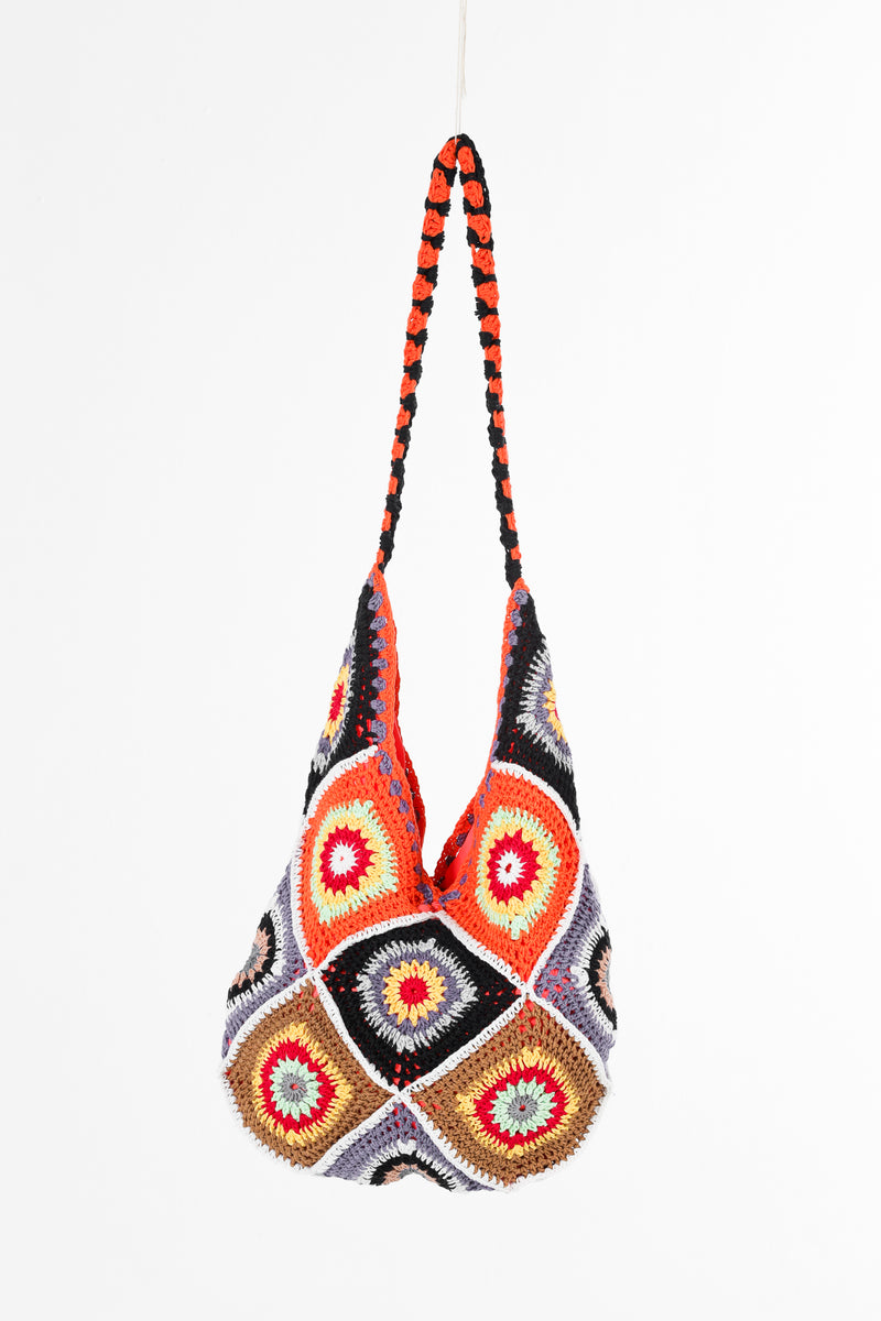Handmade crochet bag in orange
