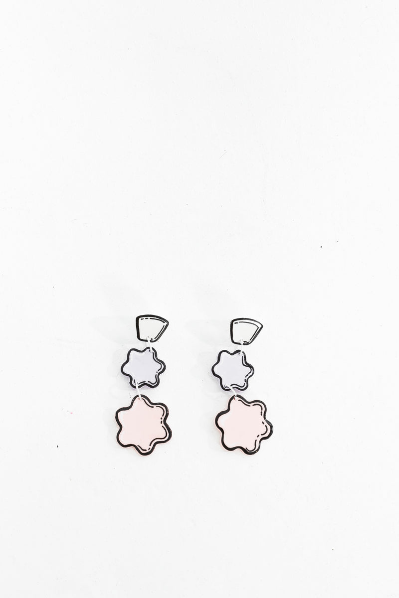 1- Pastel long flower earings