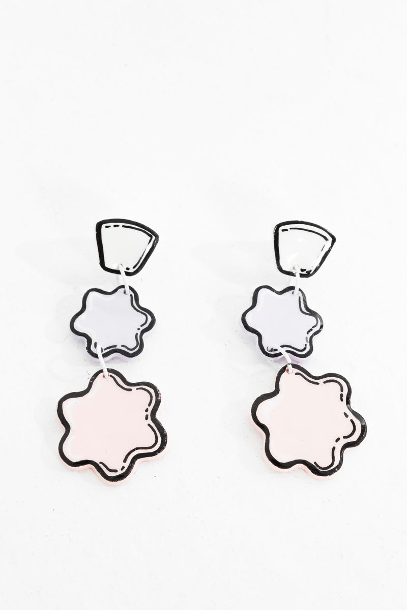 1- Pastel long flower earings
