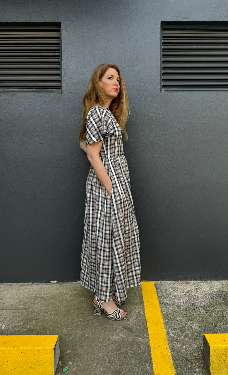 1 - Amy dress in navy plaid