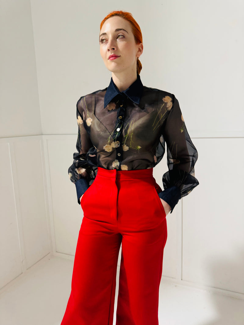 1- Anthony floral silk oranza shirt