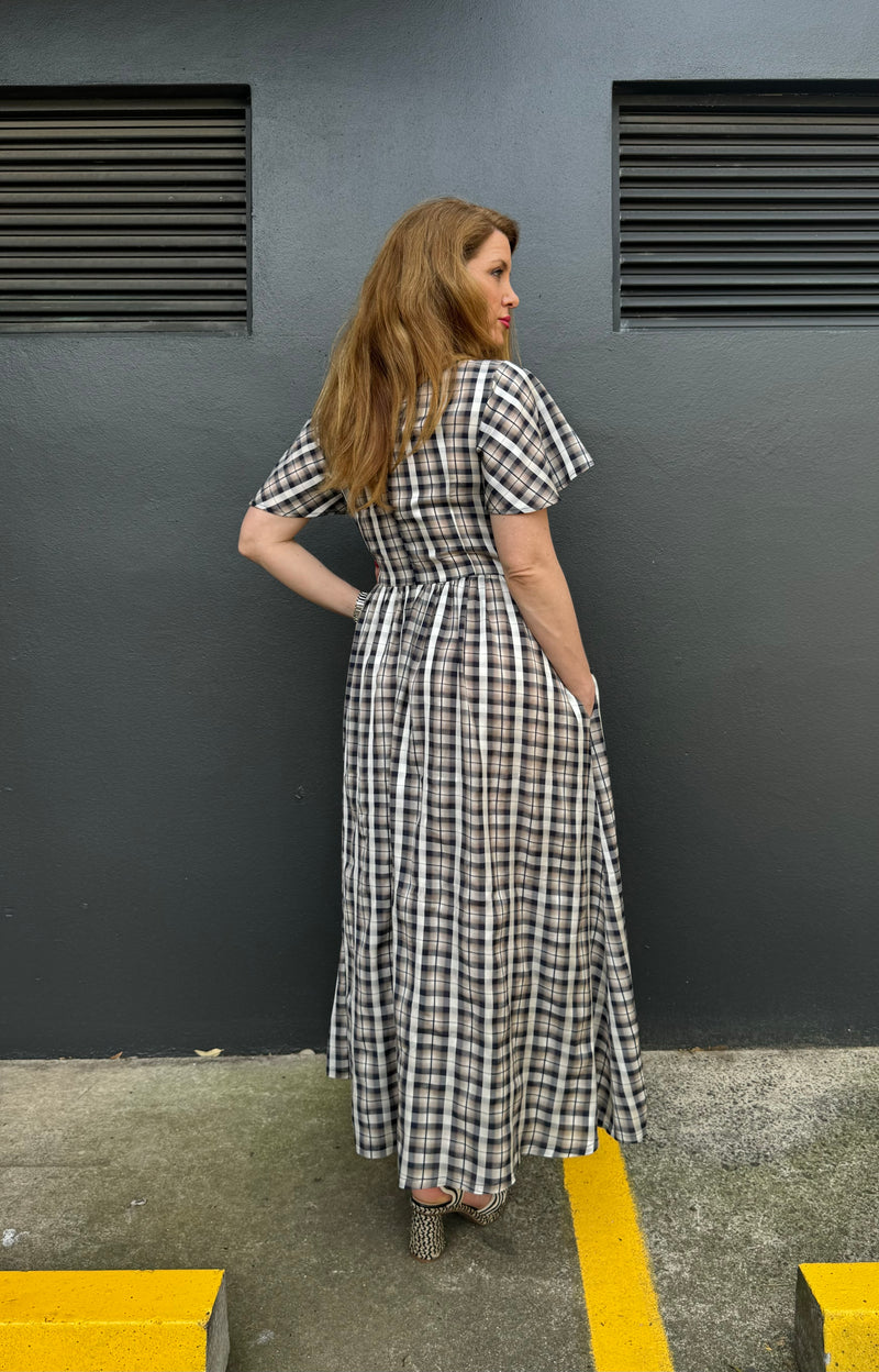 1 - Amy dress in navy plaid